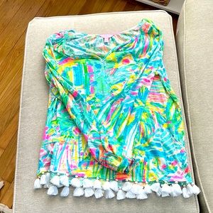 Lilly Pulitzer long sleeve shirt with Tasssles